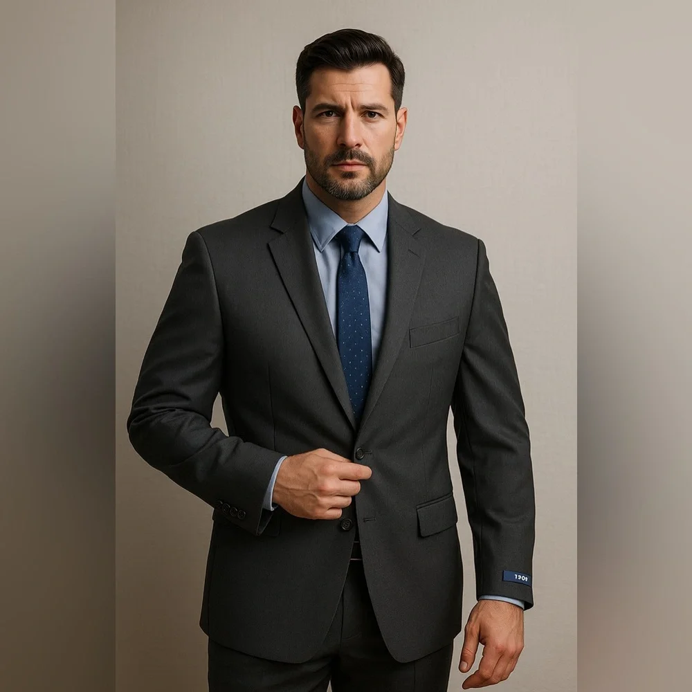 NWT IZOD Charcoal Grey Suit Blazer Jacket Sz 40 R - Picture 1 of 10
